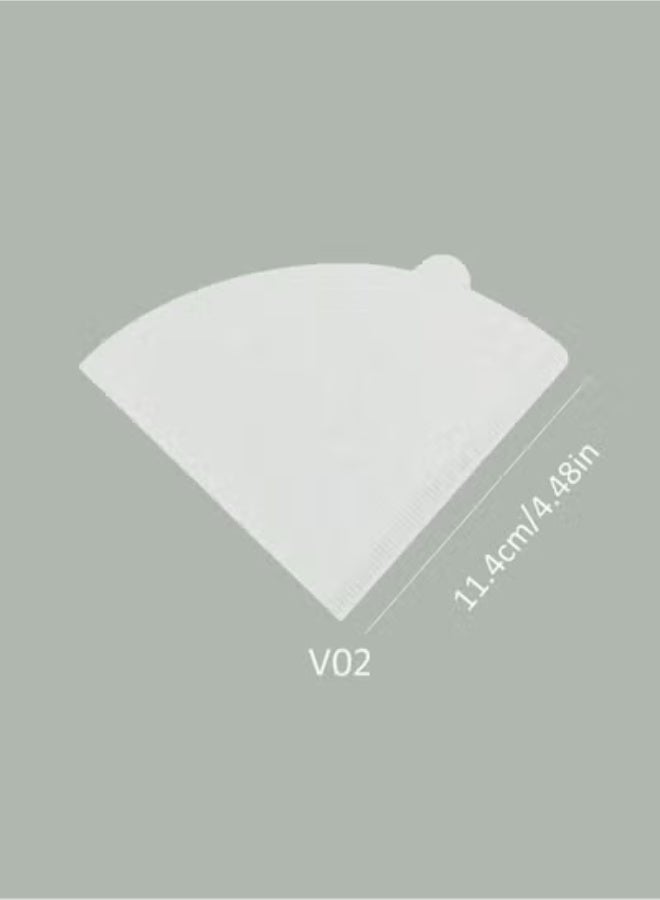 بريتيل فلتر قهوة V60 ورقي 100 قطعة، مقاس 02 أبيض بدون مبيض فلتر قهوة طبيعي 100% من 1 إلى 4 أكواب ورق قهوة مخروطي للاستخدام مرة واحدة - Image 5